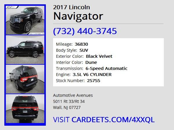 2017 Lincoln Navigator, Black Velvet - cars & trucks - by dealer -... for sale in Wall, NJ – photo 22