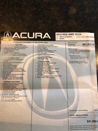 2018 ACURA RDX AWD TECH - cars & trucks - by owner - vehicle... for sale in Dallas, PA – photo 9
