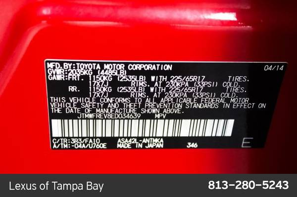 2014 Toyota RAV4 XLE SKU:ED034639 SUV for sale in TAMPA, FL – photo 24