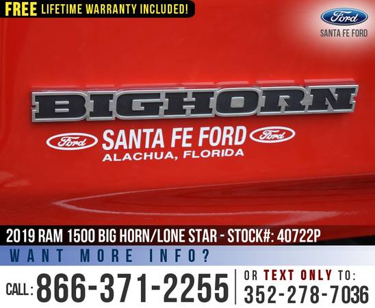 *** 2019 RAM 1500 BIG HORN/LONE STAR *** Bedliner - Push to Start -... for sale in Alachua, FL – photo 9