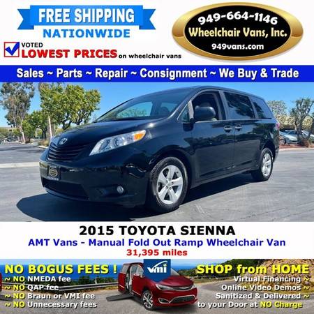 2015 Toyota Sienna L Wheelchair Van AMT Vans - Manual Fold Out Ramp for sale in Laguna Hills, CA – photo 8