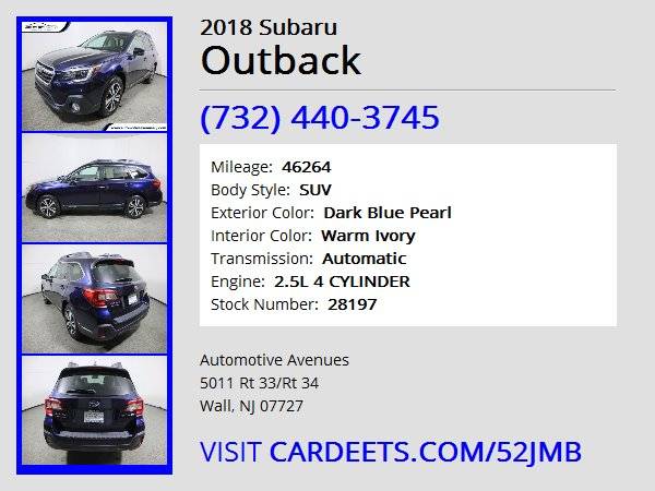 2018 Subaru Outback, Dark Blue Pearl - - by dealer for sale in Wall, NJ – photo 22