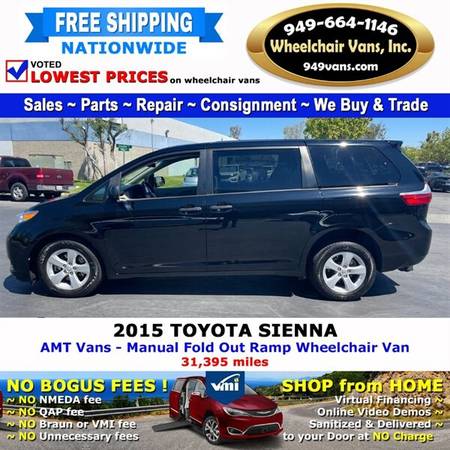 2015 Toyota Sienna L Wheelchair Van AMT Vans - Manual Fold Out Ramp for sale in Laguna Hills, CA – photo 9