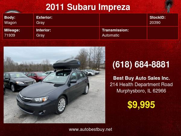 2011 Subaru Impreza 2 5i Premium AWD 4dr Wagon 4A Call for Steve or for sale in Murphysboro, IL