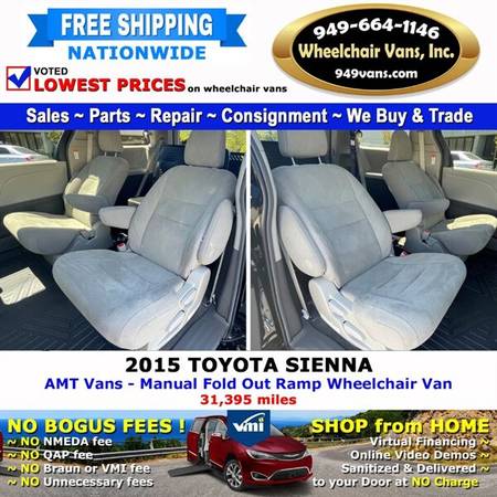 2015 Toyota Sienna L Wheelchair Van AMT Vans - Manual Fold Out Ramp for sale in Laguna Hills, CA – photo 13