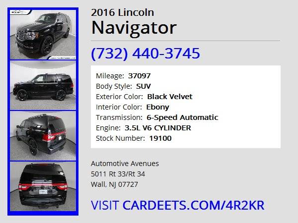 2016 Lincoln Navigator, Black Velvet for sale in Wall, NJ – photo 22