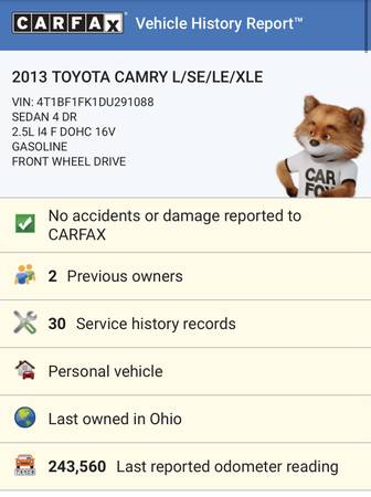 2013 Toyota Camry - Runs 100 Clean CARFAX/Super Deal! - cars & for sale in Youngstown, OH – photo 17