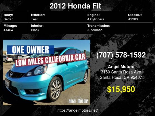 Great Deal 2012 Honda Fit 5dr HB Auto Sport - - by for sale in Santa Rosa, CA