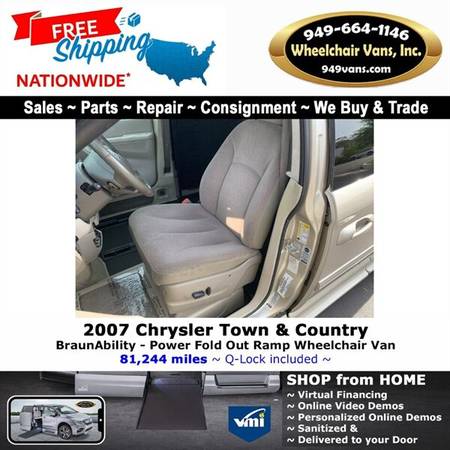 2007 Chrysler Town & Country Touring Wheelchair Van BraunAbility - -... for sale in LAGUNA HILLS, UT – photo 11