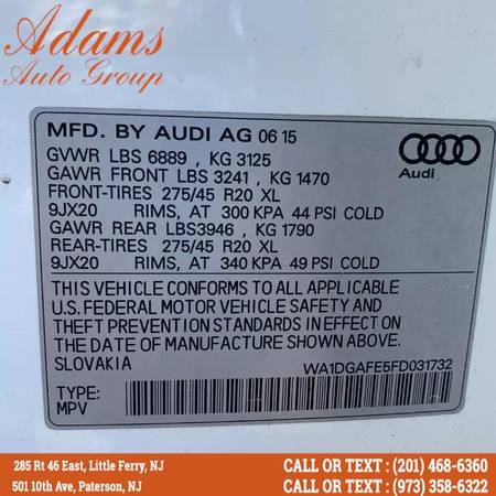 2015 Audi Q7 quattro 4dr 3 0T S line Prestige Buy Here Pay Her for sale in Little Ferry, NY – photo 20
