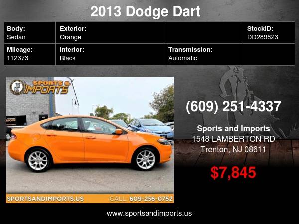 2013 Dodge Dart 4dr Sdn SXT - cars & trucks - by dealer - vehicle... for sale in Trenton, NJ – photo 2