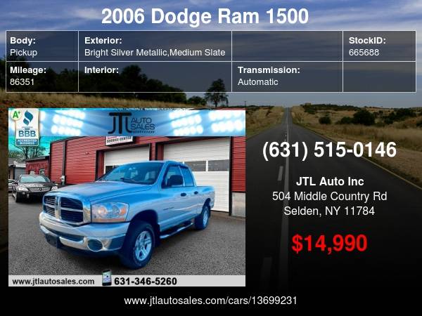 2006 Dodge Ram 1500 4dr Quad Cab 140.5 4WD SLT Financing Available!... for sale in Selden, NY – photo 24