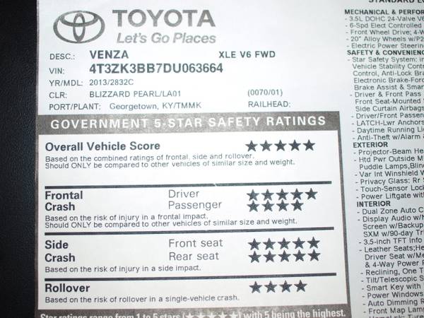 2013 Toyota Venza XLE V6 FWD Crossover for sale in Pickerington, OH – photo 9