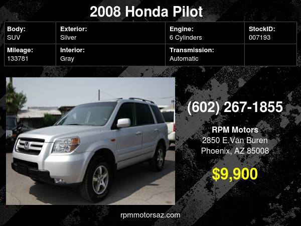 2008 Honda Pilot EX-L 4WD 3rd Row - cars & trucks - by dealer -... for sale in Phoenix, AZ