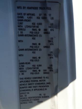2012 CHEVROLET EXPRESS 3500 CUTAWAY 6.6L DURAMAX KNAPHEIDE KUV -... for sale in Rushville, IN – photo 9