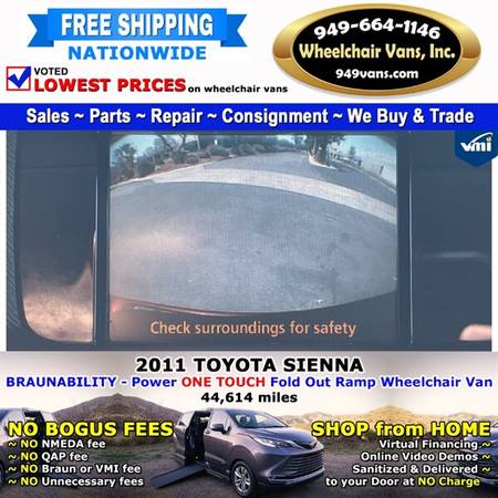 2011 Toyota Sienna LE Wheelchair Van BraunAbility - Power Fold Out for sale in LAGUNA HILLS, NV – photo 14