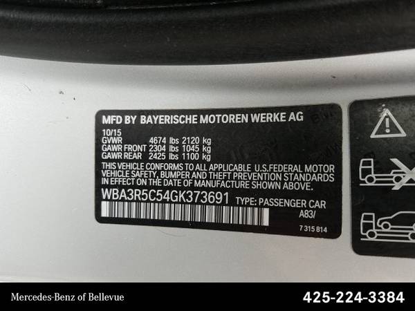 2016 BMW 4 Series 435i xDrive AWD All Wheel Drive SKU:GK373691 for sale in Bellevue, WA – photo 24