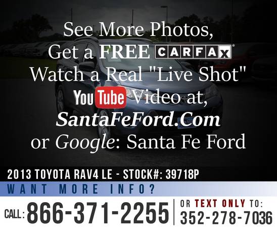 *** 2013 Toyota RAV4 LE AWD *** Bluetooth - Camera - Tinted Windows for sale in Alachua, FL – photo 7