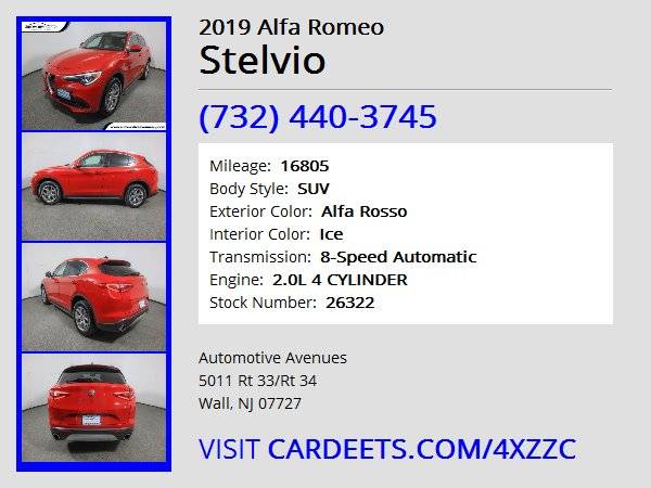 2019 Alfa Romeo Stelvio, Alfa Rosso - cars & trucks - by dealer -... for sale in Wall, NJ – photo 22
