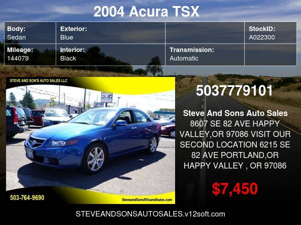 2004 Acura TSX Base 4dr Sedan - - by dealer - vehicle for sale in Happy valley, OR – photo 24