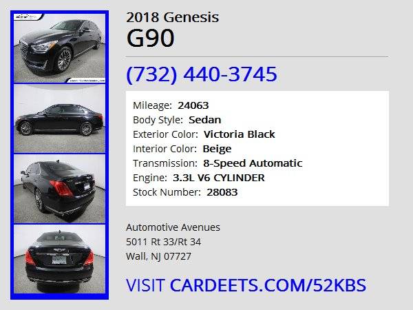 2018 Genesis G90, Victoria Black - - by dealer for sale in Wall, NJ – photo 22