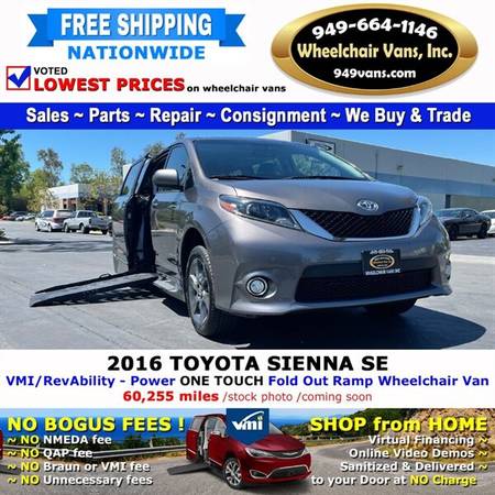 2016 Toyota Sienna SE Wheelchair Van BraunAbility - Power Fold Out for sale in Laguna Hills, CA – photo 2