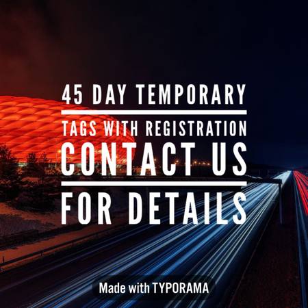 45 Day Temporary Tags with Registration for sale in Other, District Of Columbia