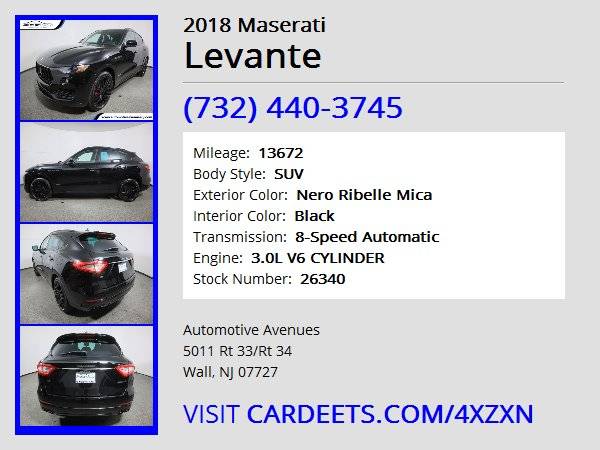 2018 Maserati Levante, Nero Ribelle Mica - cars & trucks - by dealer... for sale in Wall, NJ – photo 22
