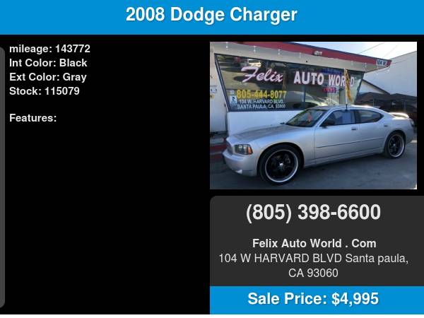 2008 Dodge Charger 4dr Sdn RWD www.FelixAutoWorld.com - cars &... for sale in Santa Paula, CA – photo 14