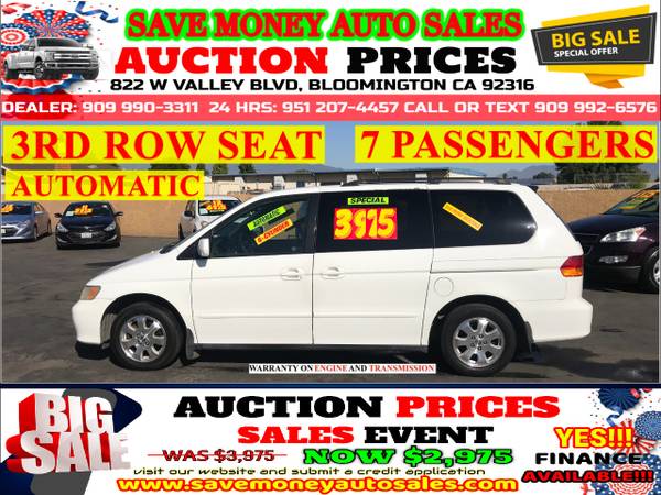 2003 HONDA ODYSSEY>3RD ROW SEAT>6CYLDS>CALL 24HR for sale in BLOOMINGTON, CA
