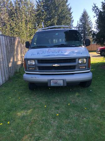 1999 Chevy Express 2500 Van w/Ladder rack & Tow package - cars & for sale in Olympia, WA – photo 2