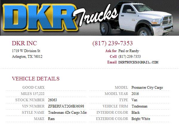 2016 Ram ProMaster City Cargo Tradesman Service Delivery Van - cars... for sale in Arlington, LA – photo 23