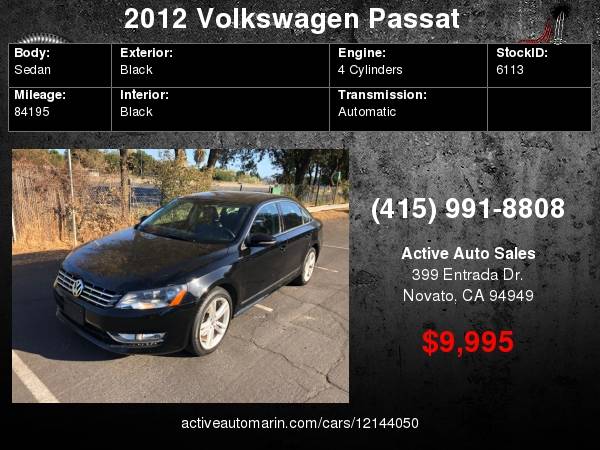 2012 Volkswagen Passat TDI SEL, Low Miles! Excellent Condition! for sale in Novato, CA – photo 16