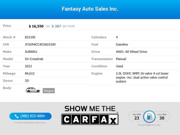 2013 Subaru XV Crosstrek Manual 2 0i 2 0 i 2 0-i Premium FOR ONLY for sale in Phoenix, AZ – photo 2