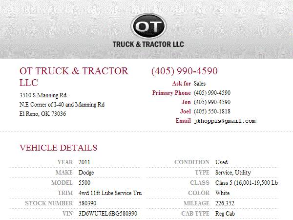2011 Dodge 5500 4wd 11ft Mechanics Lube Truck Vanair Welder /... for sale in heartland FL, FL – photo 24