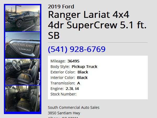 2019 Ford Ranger Lariat 4x4 - - by dealer - vehicle for sale in Albany, OR – photo 11
