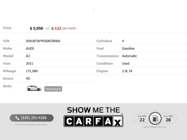 2011 Audi A3 A 3 A-3 2 0T 2 0 T 2 0-T Premium PlusWagon 6A 6 A 6-A for sale in Fenton, MO – photo 2