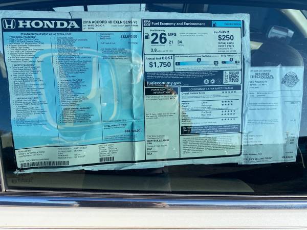 2016 HondaAccord EXLN - cars & trucks - by dealer - vehicle... for sale in Sparks, NV – photo 24