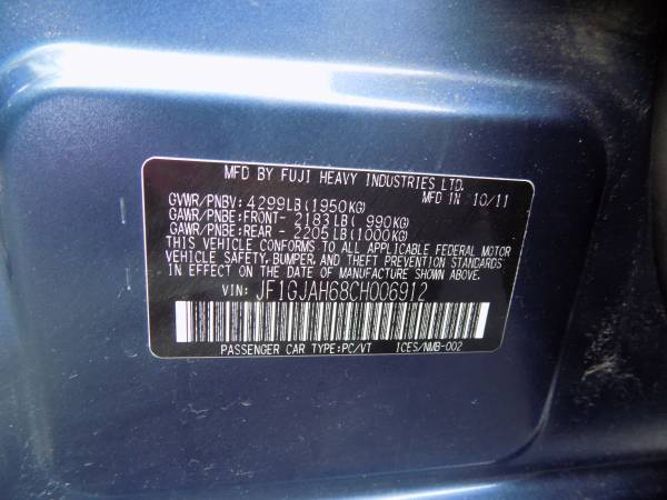 2012 Subaru Impreza Sedan 4dr Auto 2 0i Limited - - by for sale in Derry, MA – photo 8