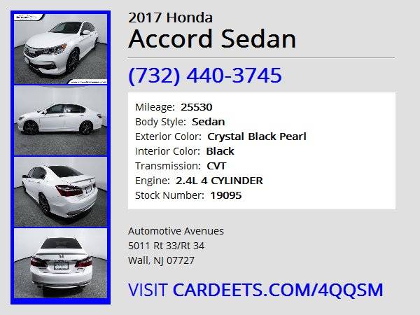 2017 Honda Accord Sedan, Crystal Black Pearl for sale in Wall, NJ – photo 22