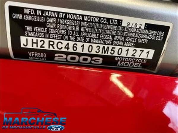 2003 Honda INTERCEPTOR VFR800 - - cars & trucks - by dealer -... for sale in Mechanicville, VT – photo 22
