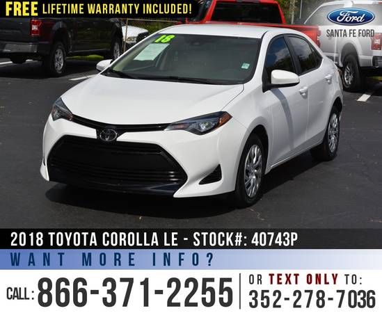 2018 Toyota Corolla LE *** Bluetooth, Backup Camera, Keyless Entry... for sale in Alachua, FL – photo 3