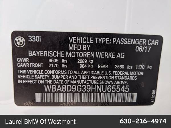 2017 BMW 3 Series 330i xDrive AWD All Wheel Drive SKU:HNU65545 -... for sale in Westmont, IL – photo 20