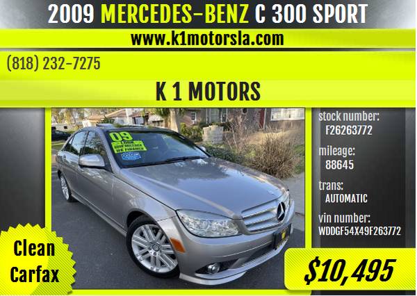2009 Mercedes Benz/C300/Sport/Low Mileage/Super Clean/Must for sale in Los Angeles, CA