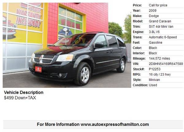 2009 Dodge Grand Caravan $499 + TAX BUY HERE PAY HERE for sale in Hamilton, OH – photo 2