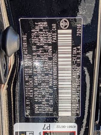 2017 Toyota Camry SE SKU:HU772052 Sedan - cars & trucks - by dealer... for sale in Fort Myers, FL – photo 24