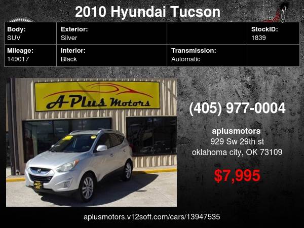 2010 Hyundai Tucson Limited 4dr SUV - - by dealer for sale in Oklahoma City, OK