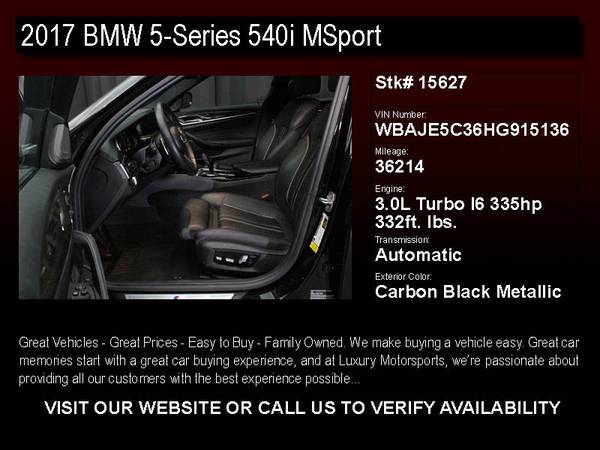 *15627- 2017 BMW 5-Series 540i MSport CARFAX 1-Owner w/BU Cam and... for sale in Phoenix, AZ – photo 2