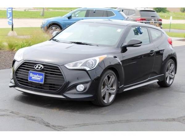 2015 Hyundai Veloster coupe Turbo - Hyundai Ultra Black Pearl for sale in Green Bay, WI – photo 7