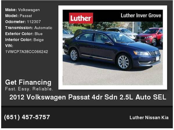 2012 Volkswagen Passat 4dr Sdn 2.5L Auto SEL PZEV for sale in Inver Grove Heights, MN